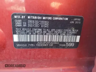 2015 Mitsubishi Lancer ES with VIN JA32U2FU1FU023922, listed as a Copart auction lot 80056044 with 72,880 mi miles and Salvage Title. Bid and sale history available at DreamBid. Image 15.
