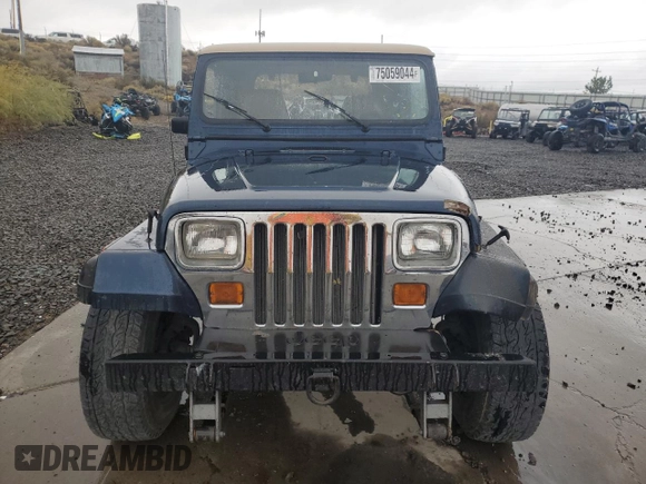 1991 Jeep Wrangler with VIN 2J4FY29S3MJ108717, listed as a Copart auction lot 75059044 with 202,413 mi miles and Salvage Title. Bid and sale history available at carsss.com. Image 5.