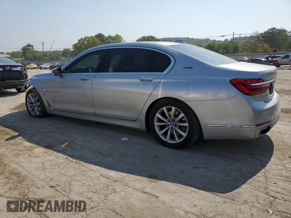 2018 BMW 7 Series 740e xDrive iPerformance with VIN WBA7J2C51JG938447, listed as a Copart auction lot 63021064 with 81,105 mi miles and Salvage Title. Bid and sale history available at carsss.com. Image 2.