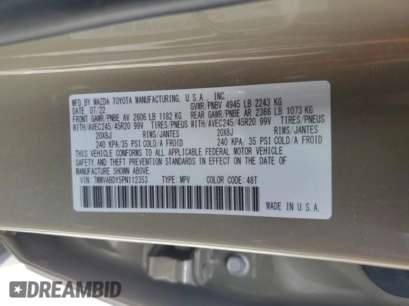 2023 Mazda CX-50 Premium z VIN 7MMVABDY5PN112353, wystawiony jako Copart lot #53861455 z przebiegiem Nie podano mil oraz Szkoda całkowita • Salvage title. Historia ofert i sprzedaży dostępna na DreamBid. Obrazek 13.