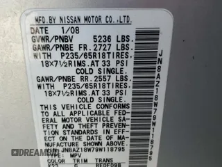 2009 Nissan Murano LE with VIN JN8AZ18W79W118795, listed as a Copart auction lot 73111444 with 215,172 mi miles and Clean Title. Bid and sale history available at carsss.com. Image 12.