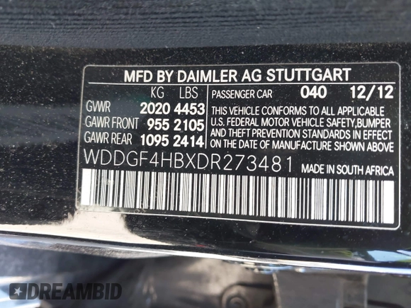 2013 Mercedes-Benz C-Class C 250 Sport with VIN WDDGF4HBXDR273481, listed as a IAAI auction lot 41933780 with 88,089 mi miles. Bid and sale history available at carsss.com. Image 9.