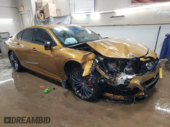 2021 Acura TLX Type S with VIN 19UUB7F09MA000219, listed as a Copart auction lot 50075445 with 35,341 mi miles and Salvage Title. Bid and sale history available at carsss.com. Image 4.