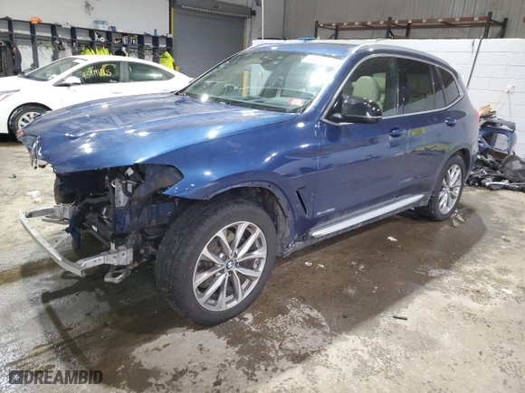 2018 BMW X3 xDrive30i with VIN 5UXTR9C5XJLC83992, listed as a Copart auction lot 46091265 with 72,430 mi miles and Salvage Title. Bid and sale history available at carsss.com. Image 1.