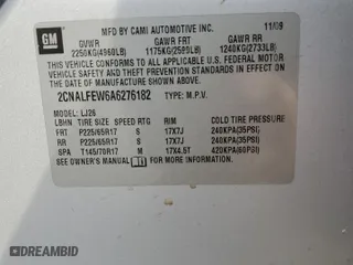 2010 Chevrolet Equinox LTZ with VIN 2CNALFEW6A6276182, listed as a Copart auction lot 41396595 with 230,219 mi miles and Salvage Title. Bid and sale history available at carsss.com. Image 13.