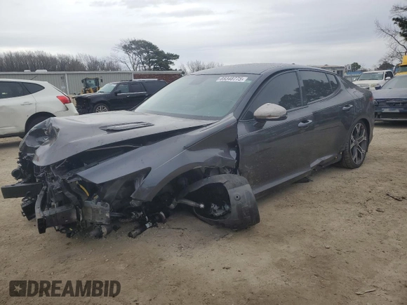 2019 Kia Stinger GT with VIN KNAE35LC5K6049644, listed as a Copart auction lot 89348775 with 92,377 mi miles and Non Repairable. Bid and sale history available at carsss.com. Image 1.