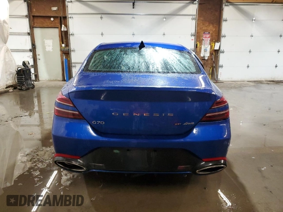 2022 Genesis G70 3.3T with VIN KMTG54TE8NU092068, listed as a Copart auction lot 85809484 with 48,319 mi miles and Salvage Title. Bid and sale history available at DreamBid. Image 6.