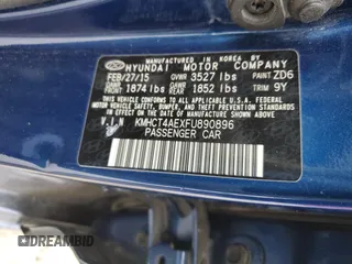 2015 Hyundai Accent GLS with VIN KMHCT4AEXFU890896, listed as a Copart auction lot 49489995 with 155,525 mi miles and Salvage Title. Bid and sale history available at carsss.com. Image 13.