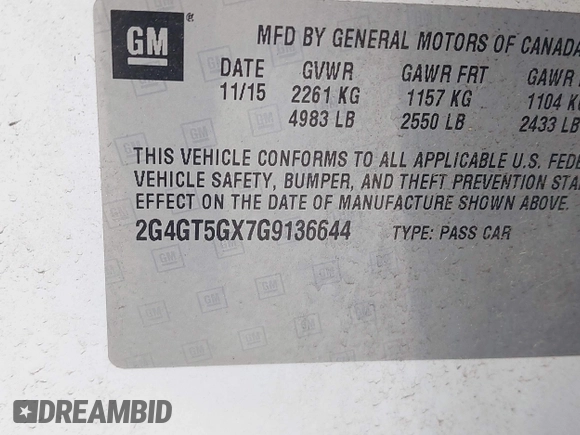 2016 Buick Regal Premium II with VIN 2G4GT5GX7G9136644, listed as a IAAI auction lot 41959829 with 110,336 mi miles. Bid and sale history available at carsss.com. Image 9.