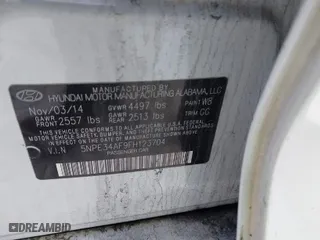 2015 Hyundai Sonata 2.4L Sport with VIN 5NPE34AF9FH123704, listed as a IAAI auction lot 41598145 with 94,551 mi miles. Bid and sale history available at carsss.com. Image 9.