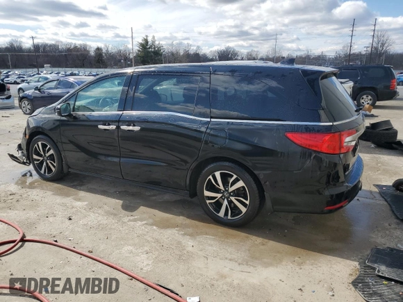 2020 Honda Odyssey Elite with VIN 5FNRL6H91LB032529, listed as a Copart auction lot 47424275 with 54,500 mi miles and Salvage Title. Bid and sale history available at DreamBid. Image 2.