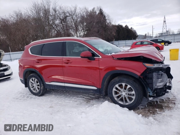2019 Hyundai Santa Fe SE with VIN 5NMS23AD7KH107636, listed as a Copart auction lot 37345253 with 17,156 mi miles. Bid and sale history available at carsss.com. Image 4.
