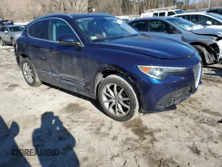 2019 Alfa Romeo Stelvio Ti with VIN ZASPAKBN6K7C44172, listed as a Copart auction lot 43384485 with Not provided miles and Salvage title. Bid and sale history available at DreamBid. Image 4.
