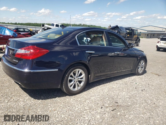 2013 Hyundai Genesis 3.8L with VIN KMHGC4DDXDU235932, listed as a Copart auction lot 57728705 with 140,778 mi miles and Salvage title. Bid and sale history available at DreamBid. Image 3.