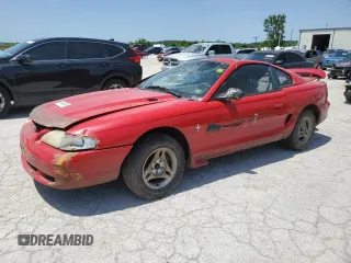 1997 Ford Mustang with VIN 1FALP4046VF167444, listed as a Copart auction lot 56124124 with 148,076 mi miles and Salvage Title. Bid and sale history available at carsss.com. Image 1.