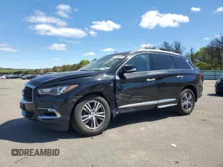 2019 Infiniti QX60 Luxe with VIN 5N1DL0MM4KC561711, listed as a Copart auction lot 57309695 with 46,642 mi miles and Salvage title. Bid and sale history available at DreamBid. Image 1.