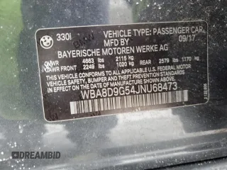 2018 BMW 3 Series 330i xDrive with VIN WBA8D9G54JNU68473, listed as a Copart auction lot 83262804 with 107,156 mi miles and Salvage Title. Bid and sale history available at carsss.com. Image 13.
