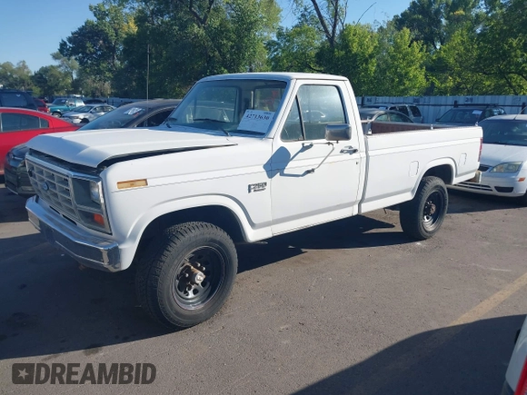 1985 Ford F-250 with VIN 1FTHF2615FKB23867, listed as a IAAI auction lot 42713630 with 96,557 mi miles and . Bid and sale history available at DreamBid. Image 2.
