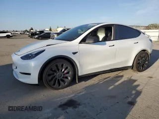 2022 Tesla Model Y Performance with VIN 7SAYGDEF0NF397241, listed as a Copart auction lot 46488005 with 37,422 mi miles and Salvage Title. Bid and sale history available at DreamBid. Image 1.