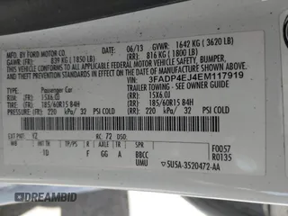 2014 Ford Fiesta SE z VIN 3FADP4EJ4EM117919, wystawiony jako IAAI lot #42262361 z przebiegiem 121 141 mil mil oraz . Historia ofert i sprzedaży dostępna na DreamBid. Obrazek 9.