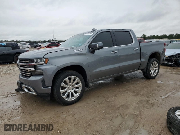 2020 Chevrolet Silverado 1500 High Country with VIN 3GCUYHEL8LG314409, listed as a Copart auction lot 44795935 with 96,297 mi miles and Salvage Title. Bid and sale history available at carsss.com. Image 1.