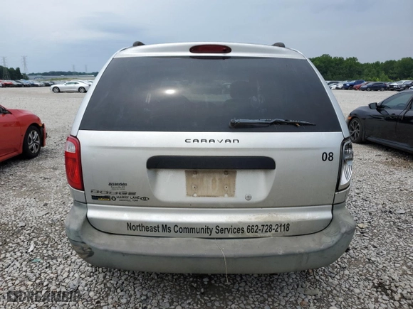 2007 Dodge Caravan SE with VIN 1D4GP25E47B258808, listed as a Copart auction lot 59620114 with 0 mi miles and Salvage Title. Bid and sale history available at carsss.com. Image 6.
