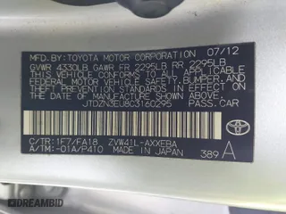 2012 Toyota Prius v Two with VIN JTDZN3EU8C3160295, listed as a IAAI auction lot 41633852 with 635,554 mi miles. Bid and sale history available at carsss.com. Image 9.