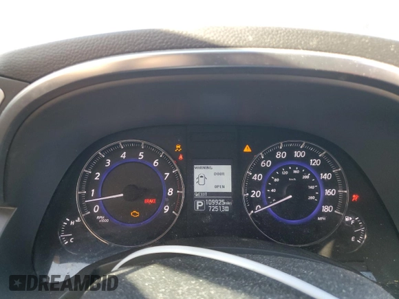 2015 Infiniti QX70 with VIN JN8CS1MU7FM382222, listed as a Copart auction lot 46942735 with 109,925 mi miles and Clean Title. Bid and sale history available at DreamBid. Image 9.