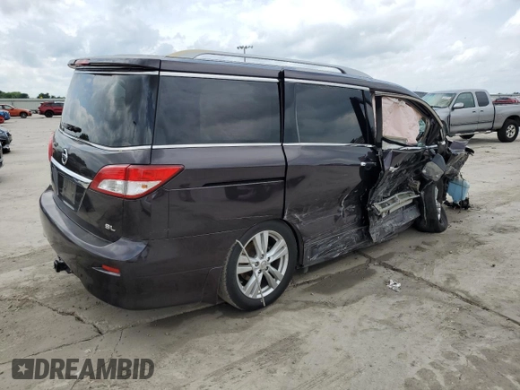2011 Nissan Quest SL z VIN JN8AE2KP8B9001444, wystawiony jako Copart lot #55013185 z przebiegiem 216 290 mil mil oraz Szkoda całkowita • Salvage title. Historia ofert i sprzedaży dostępna na DreamBid. Obrazek 3.