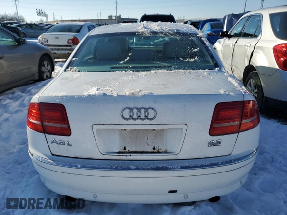 2008 Audi A8 L 4.2L with VIN WAUMV94E18N008231, listed as a Copart auction lot 44801515 with 0 mi miles and Salvage Title. Bid and sale history available at carsss.com. Image 6.