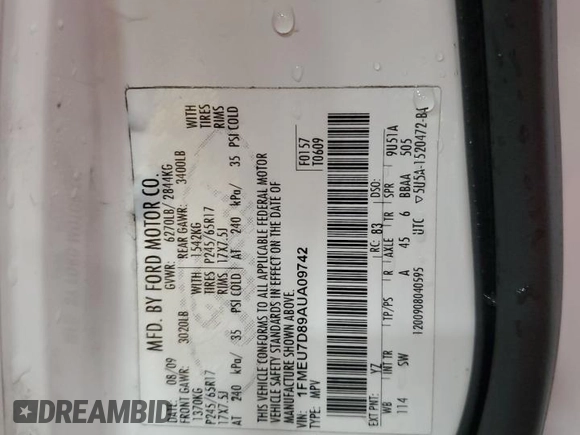 2010 Ford Explorer z VIN 1FMEU7D89AUA09742, wystawiony jako Copart lot #44901595 z przebiegiem 122 509 mil mil oraz Szkoda całkowita • Salvage title. Historia ofert i sprzedaży dostępna na DreamBid. Obrazek 13.