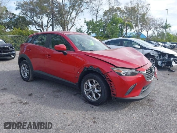 2018 Mazda CX-3 Sport with VIN JM1DKDB73J0305538, listed as a IAAI auction lot 41367063 with 109,884 mi miles. Bid and sale history available at carsss.com. Image 1.