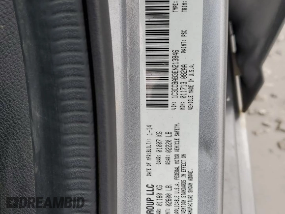 2014 Chrysler 200 LX with VIN 1C3CCBAB3EN213846, listed as a Copart auction lot 51646405 with 171,792 mi miles and Salvage Title. Bid and sale history available at carsss.com. Image 12.