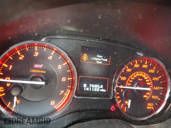 2015 Subaru WRX STI with VIN JF1VA2L66F9804795, listed as a Copart auction lot 71095344 with 141,122 mi miles and Salvage title. Bid and sale history available at DreamBid. Image 9.