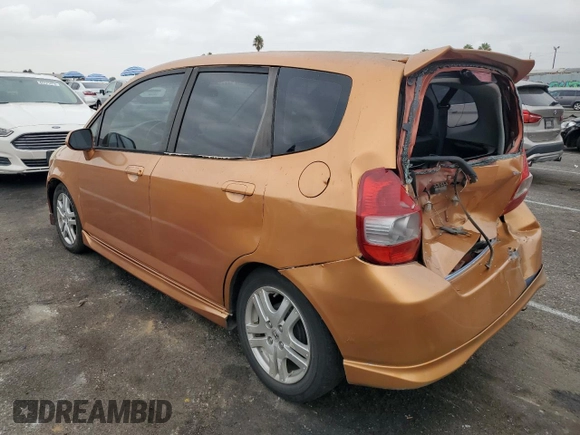2008 Honda Fit Sport with VIN JHMGD386X8S035284, listed as a Copart auction lot 72399624 with 122,588 mi miles and Salvage Title. Bid and sale history available at carsss.com. Image 2.