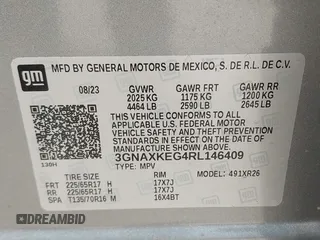 2024 Chevrolet Equinox LT z VIN 3GNAXKEG4RL146409, wystawiony jako IAAI lot #42269967 z przebiegiem 24 528 mil mil oraz . Historia ofert i sprzedaży dostępna na DreamBid. Obrazek 9.