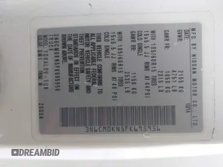 2015 Nissan NV200 S z VIN 3N6CM0KN5FK695956, wystawiony jako IAAI lot #41119598 z przebiegiem 274 775 mil mil oraz . Historia ofert i sprzedaży dostępna na DreamBid. Obrazek 9.
