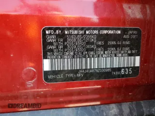 2022 Mitsubishi Outlander SE with VIN JA4J4UA87NZ030985, listed as a Copart auction lot 53522645 with Not provided miles and Salvage title. Bid and sale history available at DreamBid. Image 13.