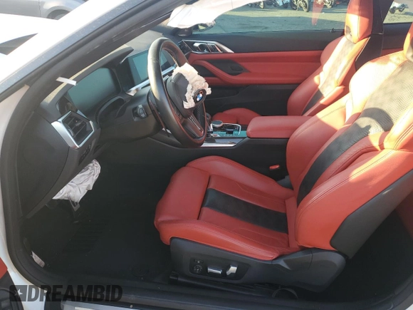 2022 BMW M4 Competition z VIN WBS33AZ09NCJ20276, wystawiony jako Copart lot #42850615 z przebiegiem Nie podano mil oraz Szkoda całkowita • Salvage title. Historia ofert i sprzedaży dostępna na DreamBid. Obrazek 7.