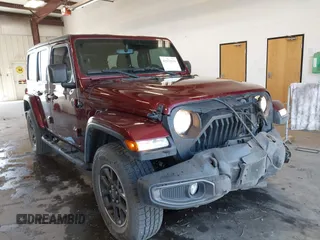 2021 Jeep Wrangler Unlimited Willys Sport with VIN 1C4HJXDN0MW577869, listed as a IAAI auction lot 42372576 with 49,750 mi miles and . Bid and sale history available at DreamBid. Image 1.