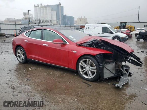 2015 Tesla Model S 85D with VIN 5YJSA1E26FF115945, listed as a Copart auction lot 42994765 with 95,746 mi miles and Salvage Title. Bid and sale history available at carsss.com. Image 4.