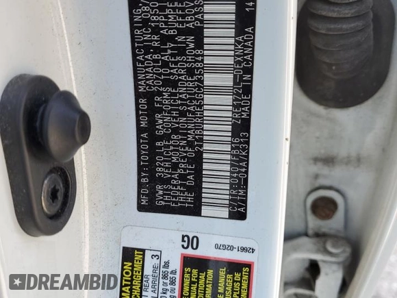 2016 Toyota Corolla L with VIN 2T1BURHE5GC735848, listed as a Copart auction lot 51250745 with 93,858 mi miles and Salvage Title. Bid and sale history available at DreamBid. Image 14.