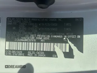 2021 Lexus RX 350 with VIN 2T2HZMAA8MC207816, listed as a Copart auction lot 55698635 with 5,755 mi miles and Clean Title. Bid and sale history available at DreamBid. Image 10.