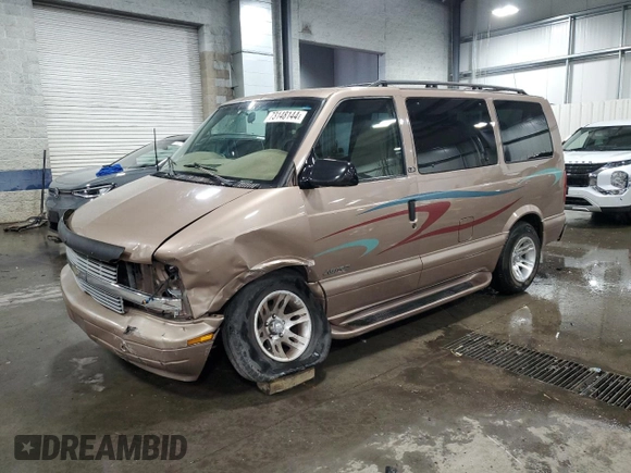 2002 Chevrolet Astro with VIN 1GNDM19XX2B149977, listed as a Copart auction lot 73148144 with 147,742 mi miles and Salvage Title. Bid and sale history available at carsss.com. Image 1.