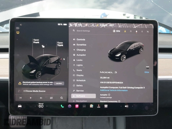 2023 Tesla Model 3 z VIN 5YJ3E1EA1PF546324, wystawiony jako IAAI lot #42103745 z przebiegiem 33 284 mil mil oraz . Historia ofert i sprzedaży dostępna na DreamBid. Obrazek 7.