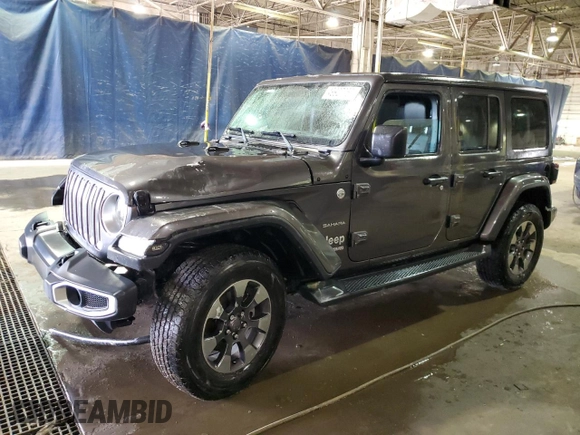 2018 Jeep Wrangler Unlimited Sahara z VIN 1C4HJXEG2JW101327, wystawiony jako Copart lot #49927255 z przebiegiem 72 671 mil mil oraz Czysty tytuł • Clean title. Historia ofert i sprzedaży dostępna na DreamBid. Obrazek 1.