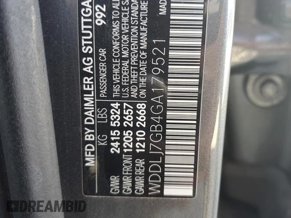 2016 Mercedes-Benz CLS 63 S AMG с VIN WDDLJ7GB4GA179521, выставлен на аукционе Copart как лот 57534725 с пробегом 98 036 миль миль и Списание • Salvage title. История ставок и продаж доступна на DreamBid. Изображение 12.