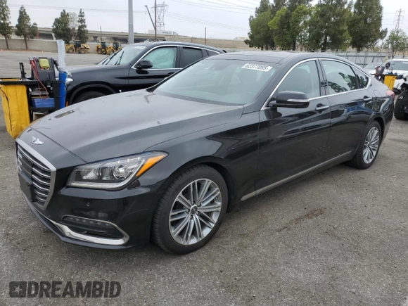 2018 Genesis G80 3.8L with VIN KMHGN4JE5JU238787, listed as a Copart auction lot 62377095 with 71,405 mi miles and Salvage title. Bid and sale history available at DreamBid. Image 1.