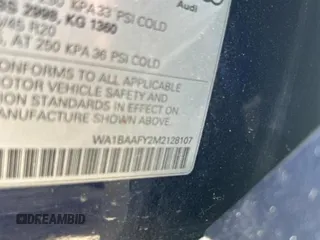 2021 Audi Q5 Premium Plus с VIN WA1BAAFY2M2128107, выставлен на аукционе Copart как лот 62093395 с пробегом Не указан миль и Списание • Salvage title. История ставок и продаж доступна на DreamBid. Изображение 10.
