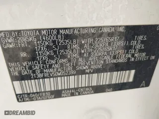 2013 Toyota RAV4 LE with VIN 2T3BFREV5DW052399, listed as a IAAI auction lot 42021688 with 251,372 mi miles. Bid and sale history available at carsss.com. Image 9.